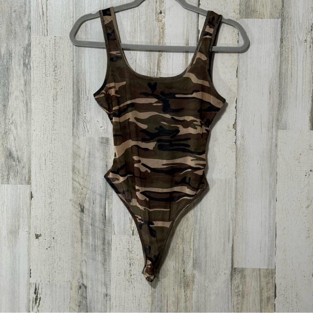 Camouflage Sheer Women's Bodysuit